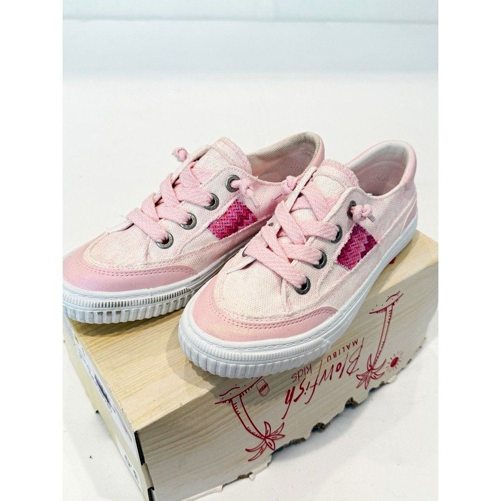 Blowfish Malibu Alex-K Kids Canvas Slip on Easy On Sneakers Pink Size 3 school